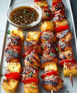 Tropical BBQ Pineapple Chicken Kabobs Recipe