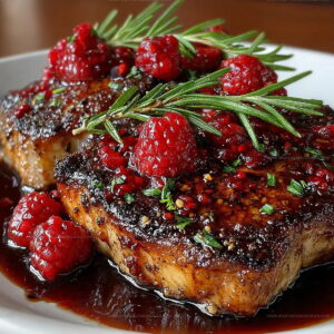Raspberry Balsamic Glazed Pork Chops Recipe