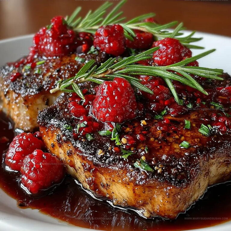 Raspberry Balsamic Glazed Pork Chops Recipe
