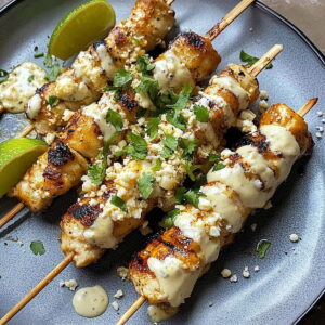 Smoky Grilled Elote Chicken Skewers Recipe