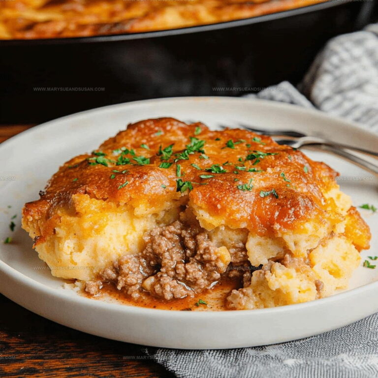 Biscuit-Topped Cheddar Bay Ground Beef Cobbler Recipe