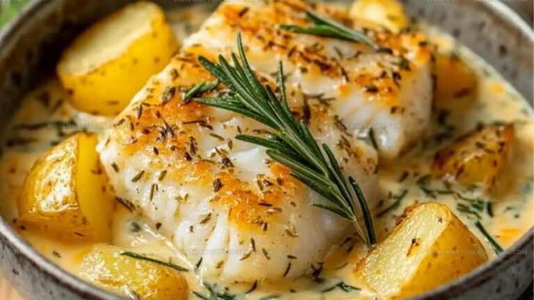 Cod and Potatoes in Rosemary Cream Sauce Recipe