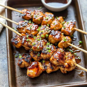 Glazed Teriyaki Chicken Skewers Recipe