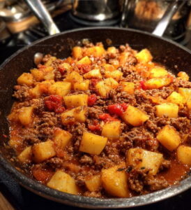 Skillet Ground Beef With Potatoes Recipe