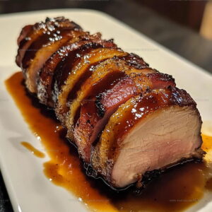 Bourbon BBQ Bacon Wrapped Pork Tenderloin Recipe