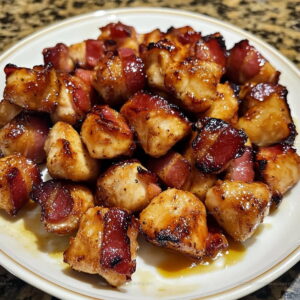 Honey Garlic Bacon Wrapped Chicken Nuggets Recipe