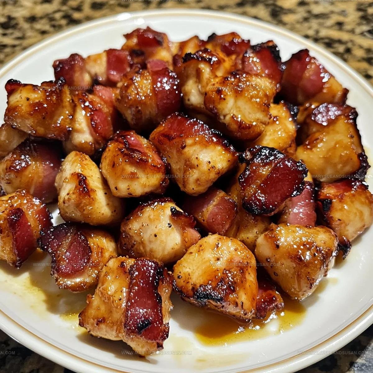 Honey Garlic Bacon Wrapped Chicken Nuggets Recipe
