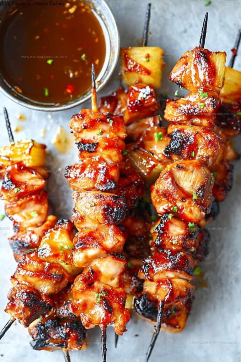 Summer Grilled BBQ Pineapple Chicken Kabobs Recipe