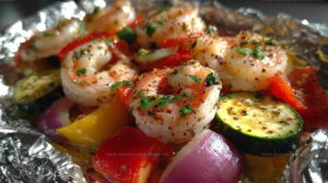 Savory Shrimp & Veggie Foil Packets Recipe