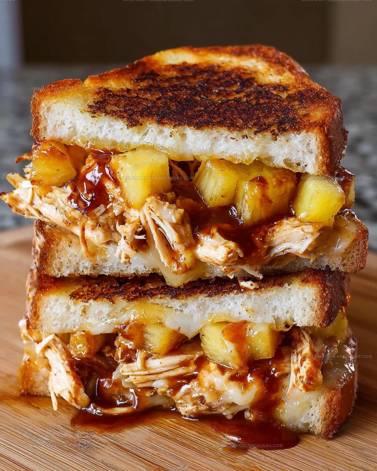 Sourdough BBQ Chicken Pineapple Grilled Cheese Recipe