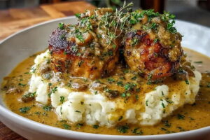 Southern Smothered Chicken Thighs Gravy Recipe