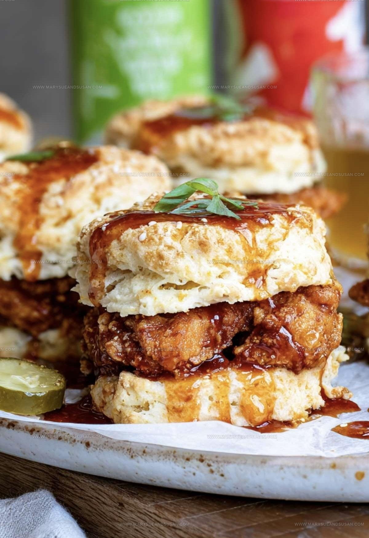 Sweet Hot Honey Chicken Biscuits Recipe