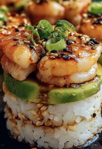 Spicy Shrimp Sushi Stacks Recipe