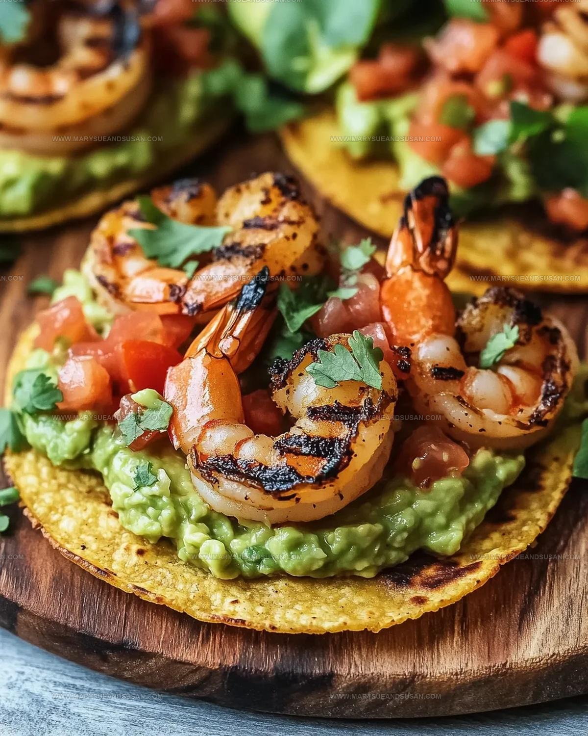 Grilled Shrimp Tostadas With Guacamole And Pico De Gallo Recipe