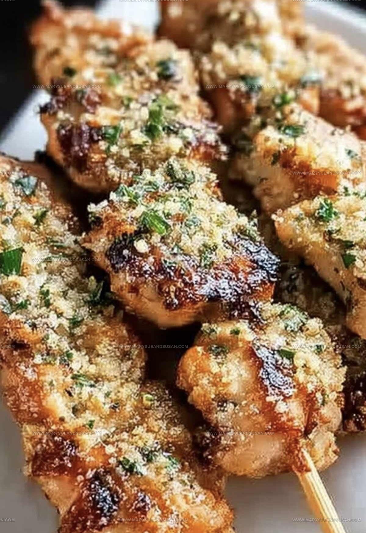 Garlic Parmesan Ranch Chicken Skewers Recipe