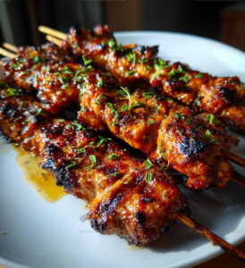 Honey Garlic Chicken Skewers Recipe