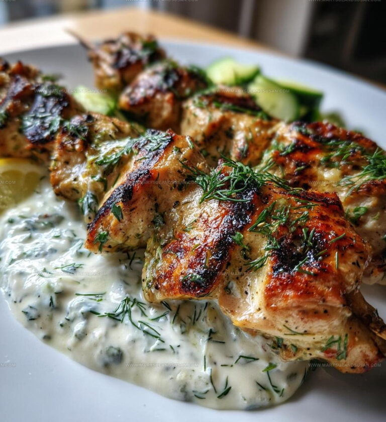 Greek Lemon Chicken Skewers With Tzatziki Sauce Recipe