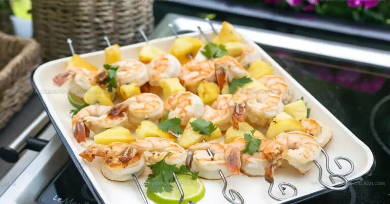 Grilled Coconut-Lime Shrimp Skewers with Pineapple Recipe