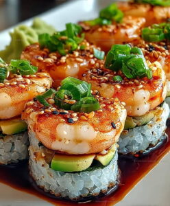 Layered Sushi-Style Spicy Shrimp Sushi Stacks Recipe