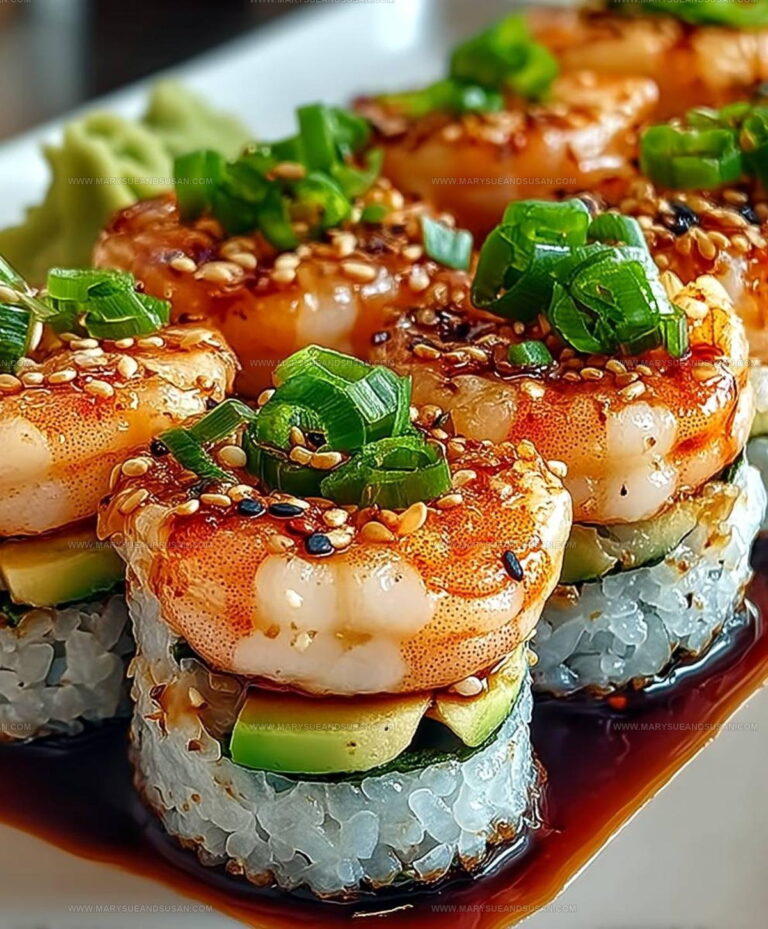 Layered Sushi-Style Spicy Shrimp Sushi Stacks Recipe