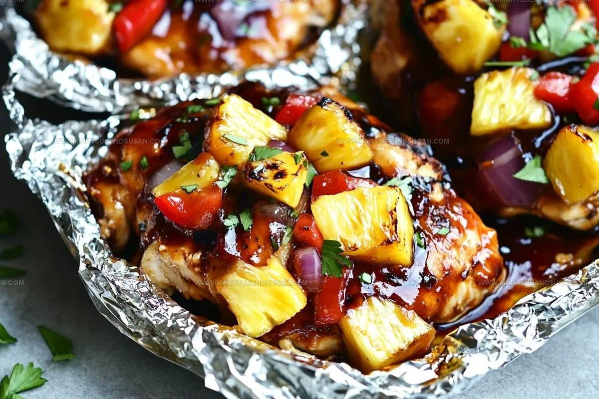 Hawaiian BBQ Chicken And Pineapple Foil Packets Recipe