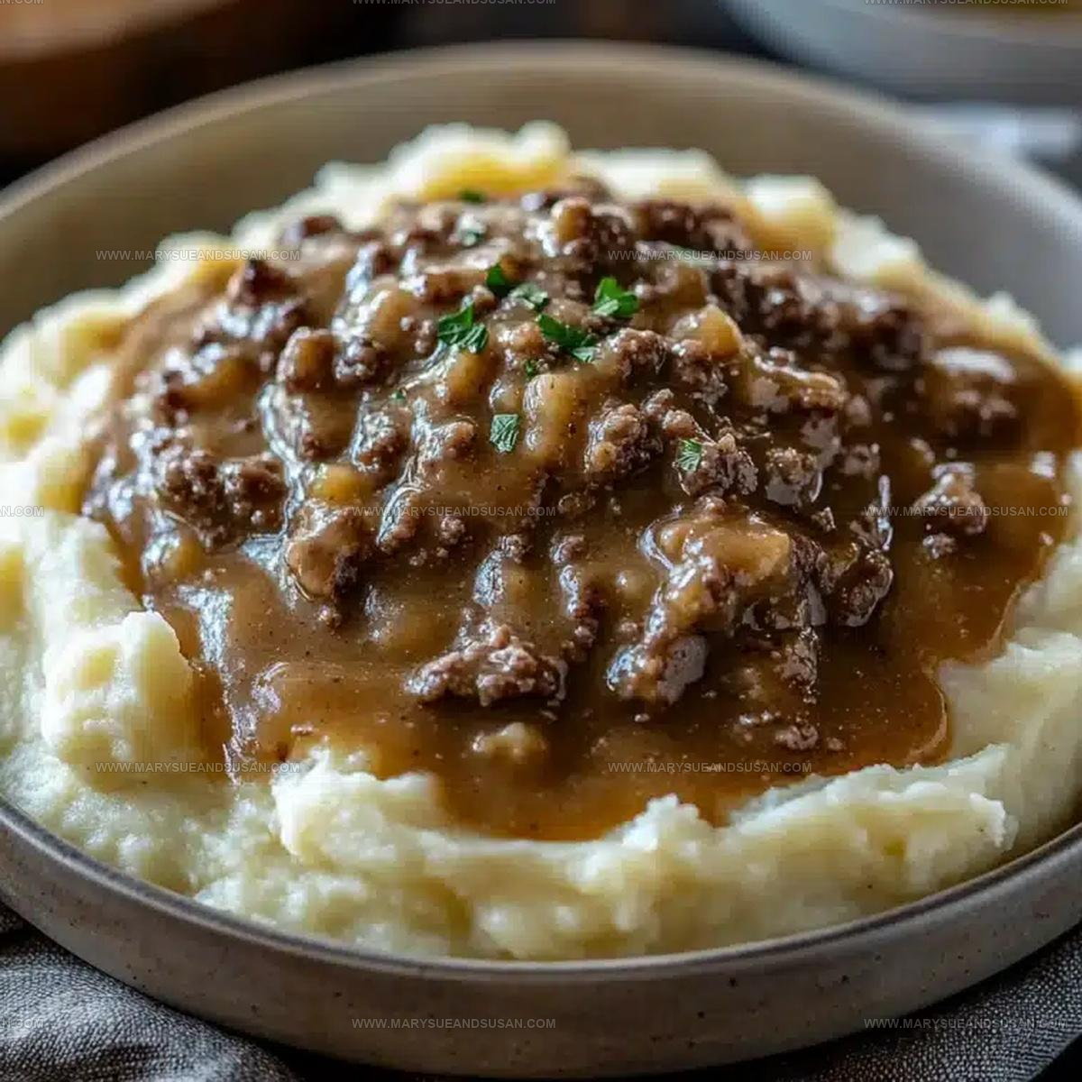 Hamburger Gravy Over Mashed Potatoes Recipe