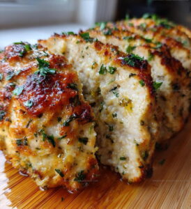 Individual Baked Garlic Parmesan Chicken Meatloaves Recipe