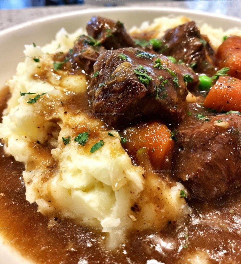 Savory Beef And Gravy With Fluffy Mashed Potato Pillows Recipe