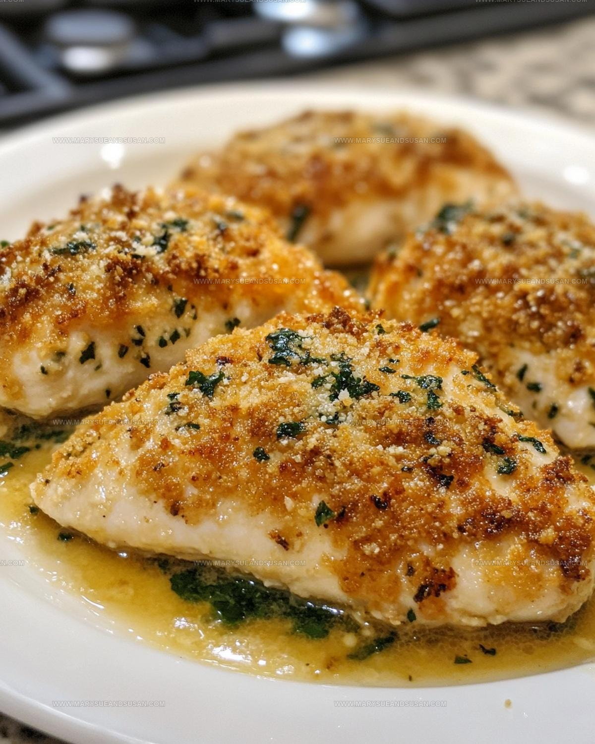 Parmesan Crusted Chicken With Garlic Sauce Recipe
