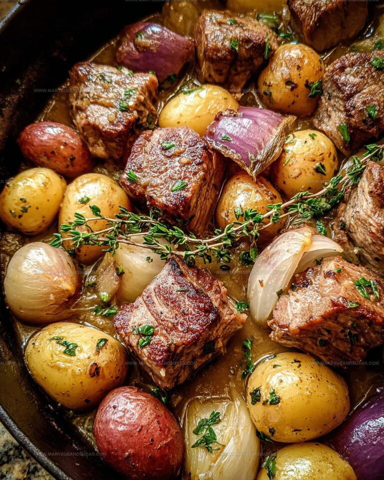 Cider Braised Pork with Potatoes and Onions Recipe