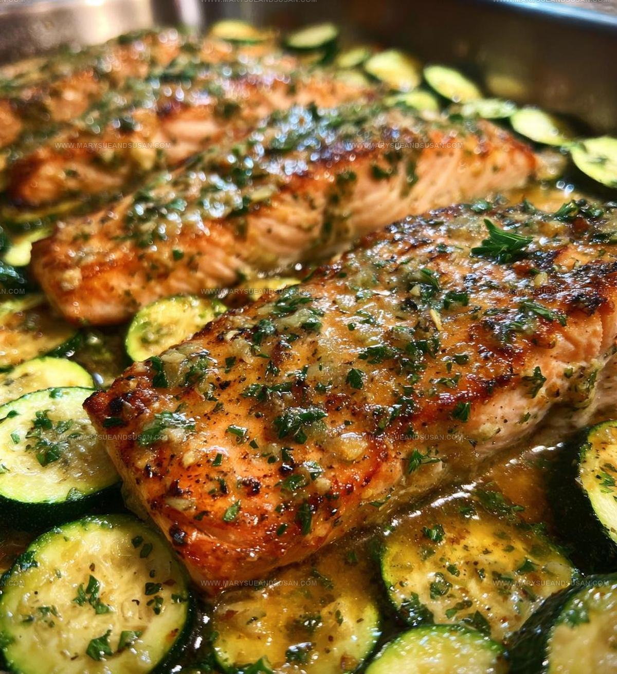 One Pan Lemon Herb Salmon And Zucchini Recipe
