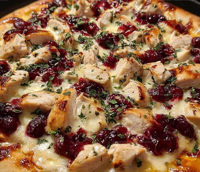 Directions for Cranberry Chicken and Brie Pizza