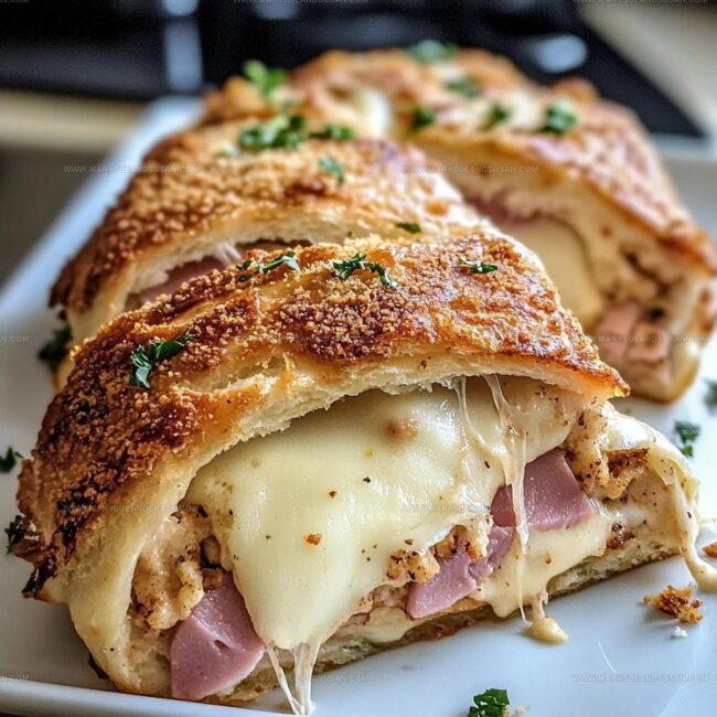 Cooking Method for Chicken Cordon Bleu Stromboli