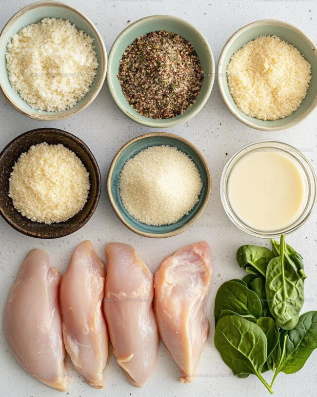 Complete Ingredient List for Parmesan Chicken with Garlic Sauce