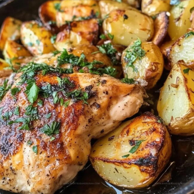 Directions for Garlic Parmesan Chicken and Potatoes