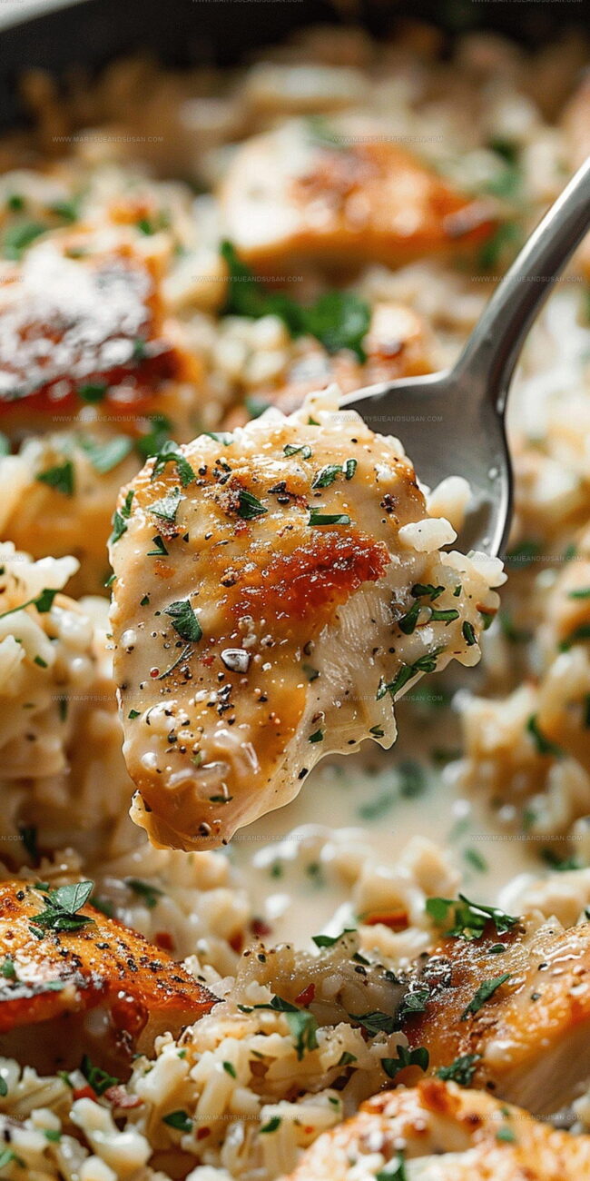 What Makes One Pan Creamy Parmesan Chicken Rice So Cozy