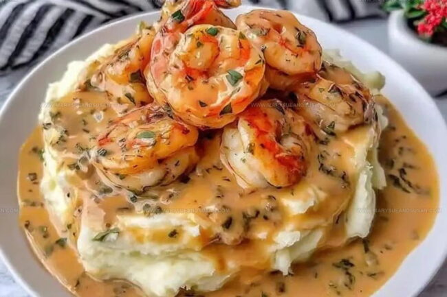 Complete Instructions for Creamy Garlic Shrimp Over Mashed Potatoes