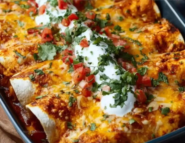 Steps for Assembling Saucy Ranch Chicken Enchiladas