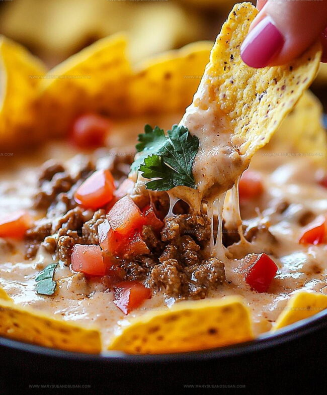 How to Melt Beef Queso Dip