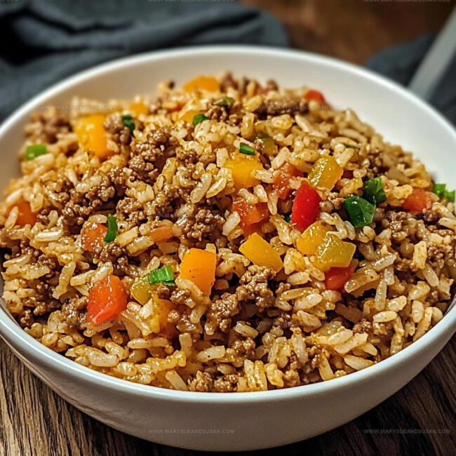 Cooking Method for Dirty Rice with Ground Beef