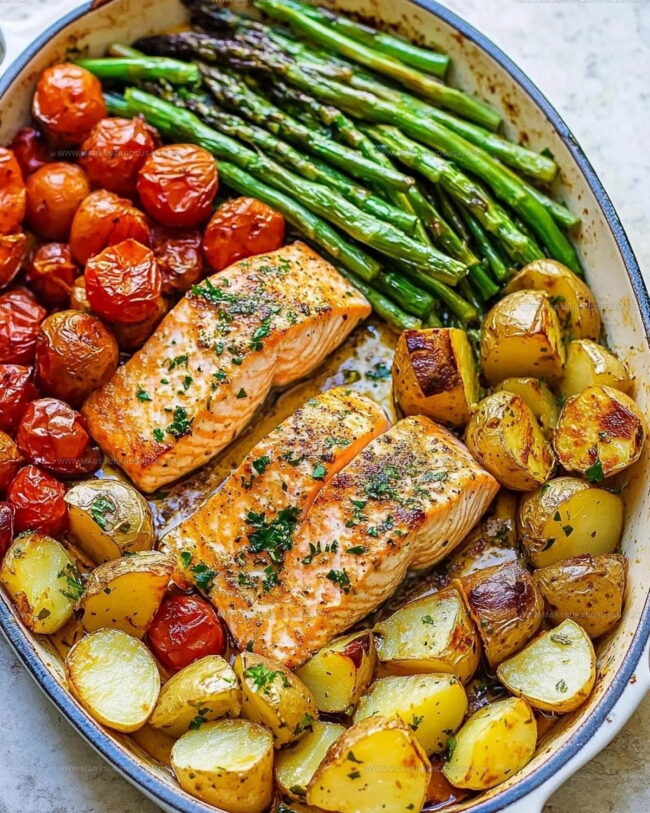 Standout Features Of Garlic Herb Salmon And Veggies