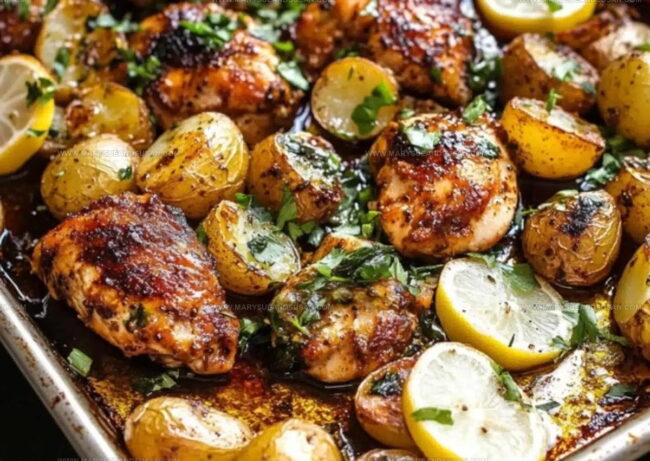 Steps Behind Lemon Balsamic Chicken And Potatoes